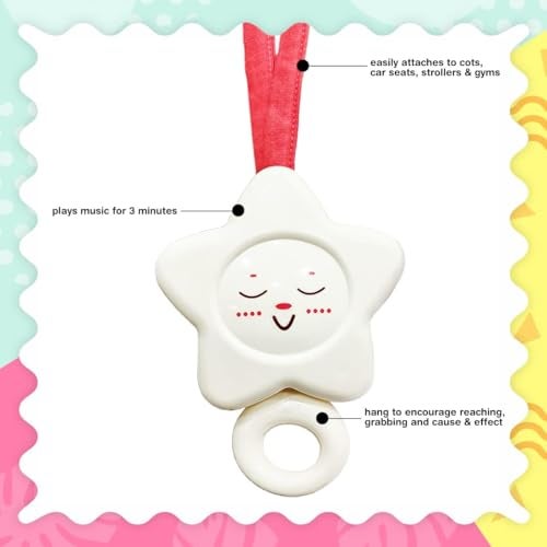 KIPA Gaming KIPA Melodious White Star Musical Cot Toy for Newborns & Toddlers - Battery-Free, Soft ABS Material, Soothing Melodies | Perfect for Newborns and Toddlers - Image 5
