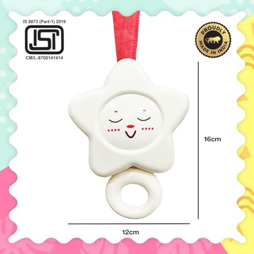 KIPA Gaming KIPA Melodious White Star Musical Cot Toy for Newborns & Toddlers - Battery-Free, Soft ABS Material, Soothing Melodies | Perfect for Newborns and Toddlers - Image 4