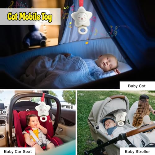KIPA Gaming KIPA Melodious White Star Musical Cot Toy for Newborns & Toddlers - Battery-Free, Soft ABS Material, Soothing Melodies | Perfect for Newborns and Toddlers - Image 3