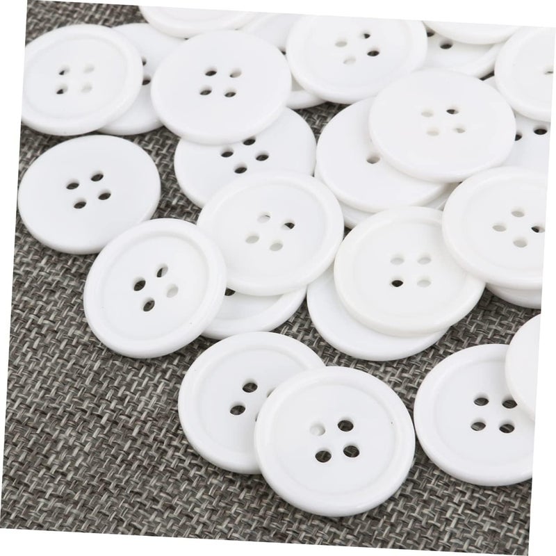klarako 150 pcs Button Buttons Painting Colorful Ornament White Knitting for Snaps Craft Round Holes DIY Scrapbooking Hard Crafts Mm Resin Hole Children Sewing Manual -hole - Image 5