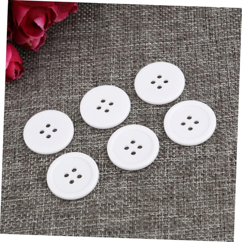 klarako 150 pcs Button Buttons Painting Colorful Ornament White Knitting for Snaps Craft Round Holes DIY Scrapbooking Hard Crafts Mm Resin Hole Children Sewing Manual -hole - Image 4