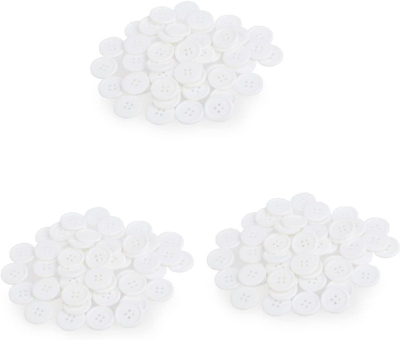 klarako 150 pcs Button Buttons Painting Colorful Ornament White Knitting for Snaps Craft Round Holes DIY Scrapbooking Hard Crafts Mm Resin Hole Children Sewing Manual -hole - Image 1