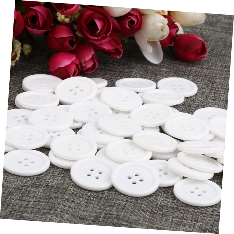 klarako 150 pcs Button Buttons Painting Colorful Ornament White Knitting for Snaps Craft Round Holes DIY Scrapbooking Hard Crafts Mm Resin Hole Children Sewing Manual -hole - Image 3