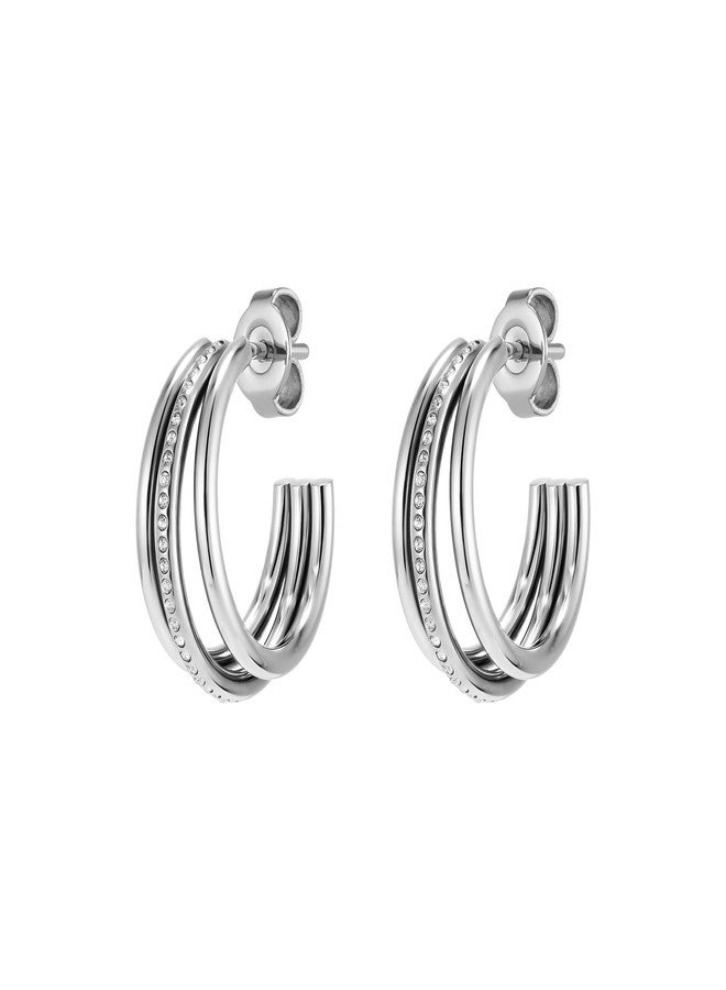 Olivia Burton Jewelry - Women's Ever Stacked Collection - Multi-Ring, Claw Hoop Earrings - Stainless Steel, Hypoallergenic - Easy Everyday Wear - Gift for Her - Image 1