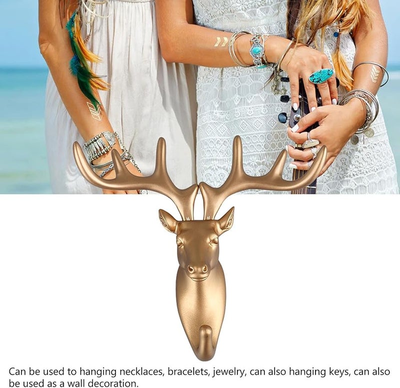 خطافات معاطف جدارية على شكل رأس غزال ذهبي لشاشات الحمام - Image 4