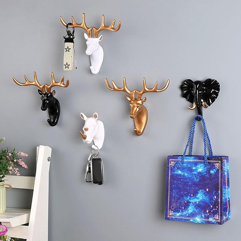 خطافات معاطف جدارية على شكل رأس غزال ذهبي لشاشات الحمام - Image 3