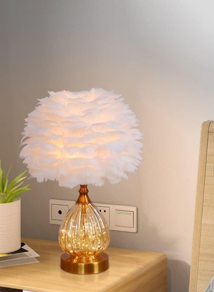 سکیلو مصباح سرير LED عصري على شكل ريشة - ضوء ليلي ناعم بزهرة الهندباء بثلاثة ألوان | مصباح طاولة مزخرف لغرفة النوم، أو الدراسة، أو الهدايا (30×47 سم، موديل LIT-01) - Image 5