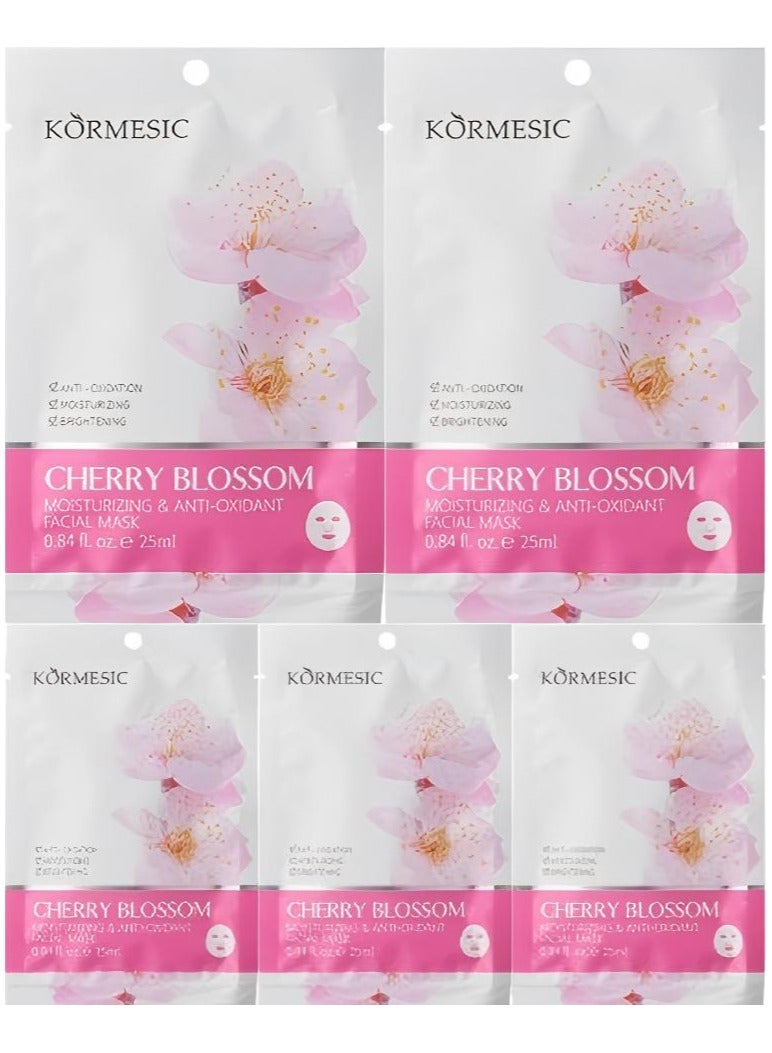 Kormesic قناع ساكورا مشرق وترطيب 25 مل-5 عبوات - Image 1