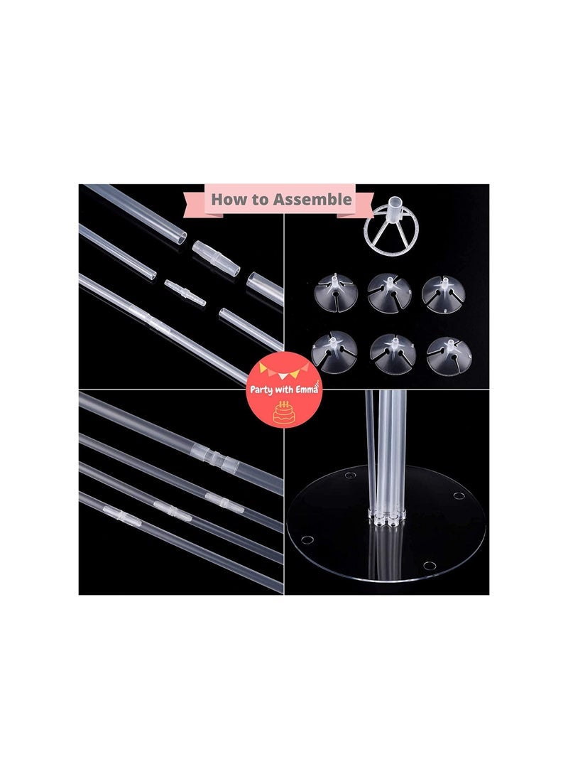 بارتي ويذ إيما 28 "طقم حامل بالون الطاولة المرتفعة لزينة حفلات أعياد الميلاد وديكور الزفاف (2 مجموعات) - Image 3