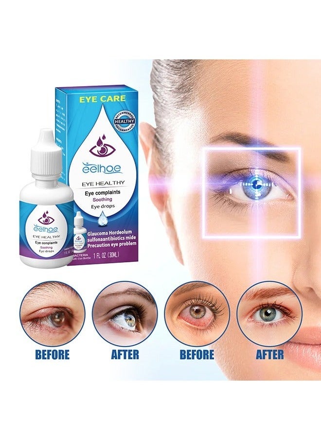 EELHOE - Eye Drops for Dry Eyes, Dry Eye Therapy Lubricant Eyedrops, Provides Long Lasting Relief,Relieves Discomfort Dry Eyes,  Astringent Eye Fatigue, Blurred Vision, 30 mL - Image 1