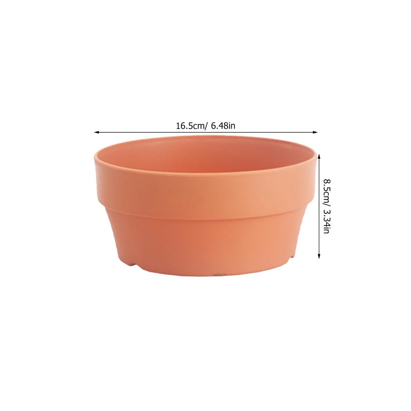 5Pcs Round Plastic Flowerpots 16Cm Diameter Shallow Planters with Drainage Holes for Succulents Garden Plants Indoor Outdoor - Image 3