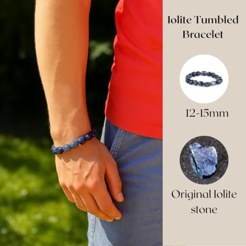 ARE - Aeora Rocks : Iolite Tumbled Bracelet for Chakra Alignment, Energy Balance, and Spiritual Growth - for Men and Women - Image 3