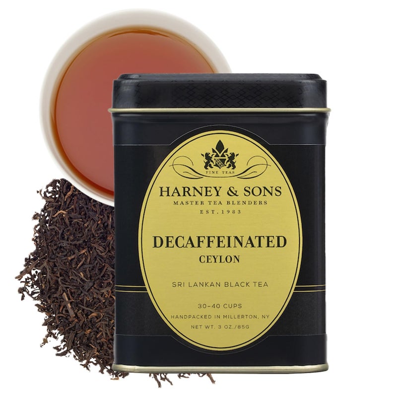 HARNEY & SONS شاي هارني وأولاده الأسود من سيلون بدون كافيين، علبة 3 أونصات - Image 1