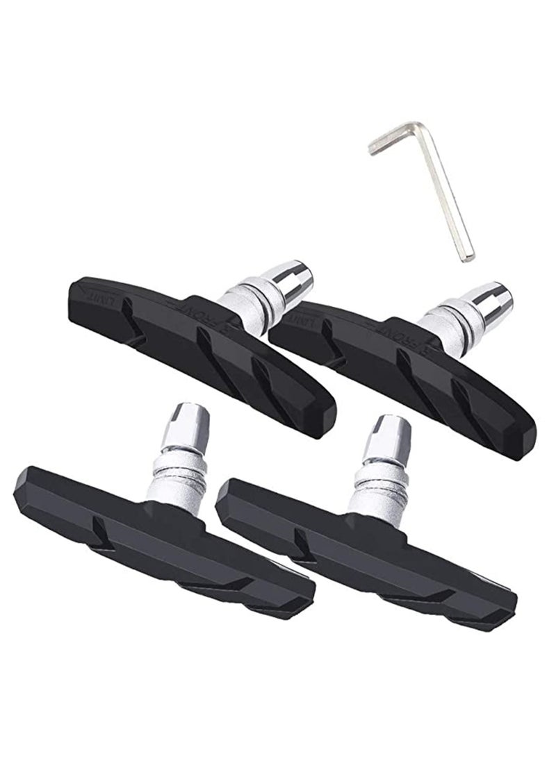 SYOSI No Noise No Skid Bike Brakes Pads Set, Professional Mountain and Road Bicycle V-Brake Pads, 70mm for Cruiser MTB Mountain Bicycle Universal V-Brake Blocks with Hex Nut and Shims  - Image 1