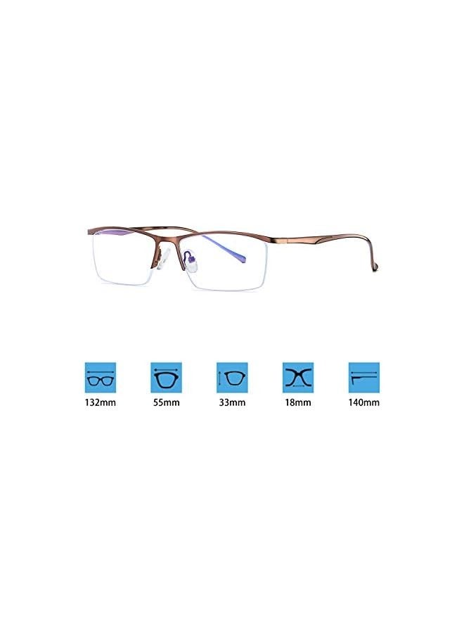 PROMASS Blue Light Blocking Computer Gaming Glasses for Men Half-Rim Metal Eyewear Frame + Case, Anti-Glare Anti-Eyestrain Anti-Fatigue - Image 5