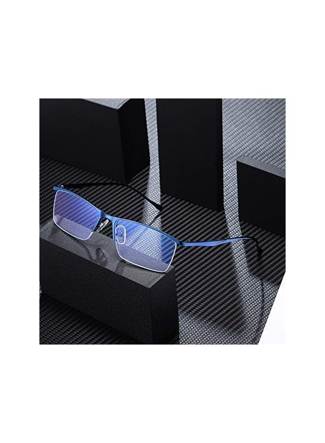 PROMASS Blue Light Blocking Computer Gaming Glasses for Men Half-Rim Metal Eyewear Frame + Case, Anti-Glare Anti-Eyestrain Anti-Fatigue - Image 3