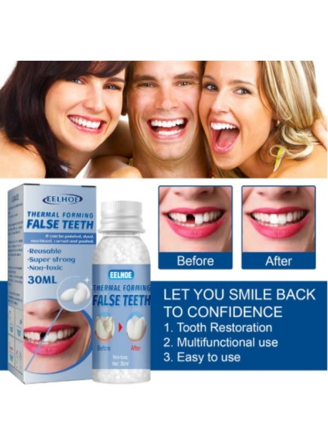 EELHOE 2Pcs  Thermal Forming False Teeth Tooth Repair Kit Tooth Repair Granules for Missing and Broken Tooth Temporary Teeth Filling Repair Kit temporarily filling - Image 4