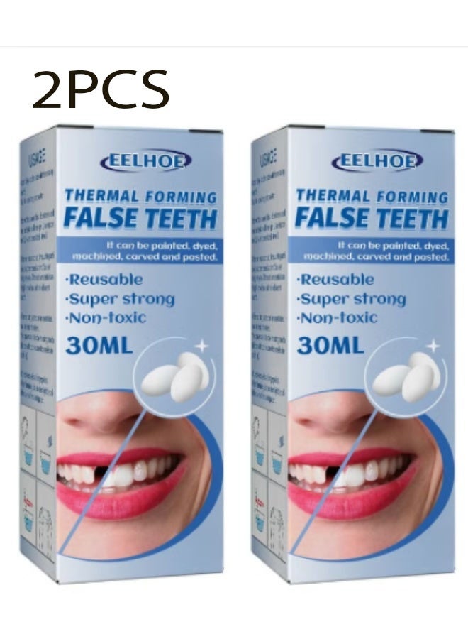 EELHOE 2Pcs  Thermal Forming False Teeth Tooth Repair Kit Tooth Repair Granules for Missing and Broken Tooth Temporary Teeth Filling Repair Kit temporarily filling - Image 1