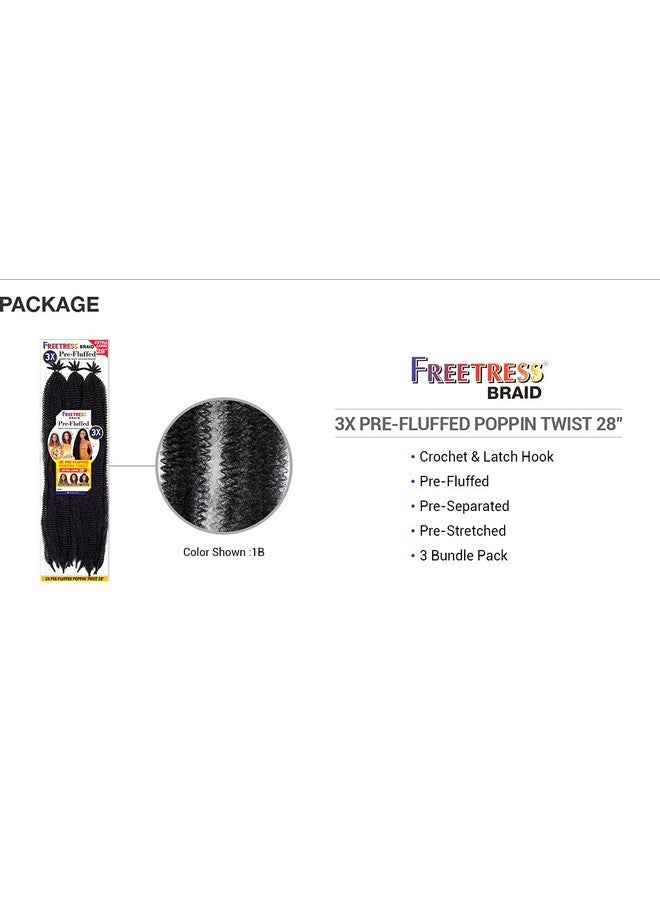 FreeTress Braids Shake N Go FreeTress Crochet Braids 3X Pre-Fluffed Poppin Twist 28inch (1-pack, 1B) - Image 5