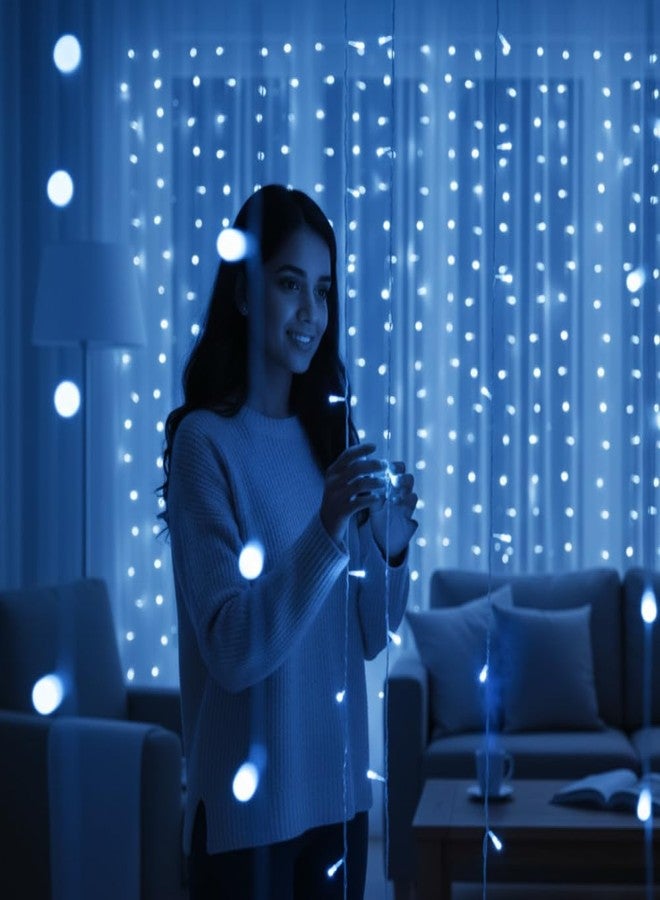ATULUX 180 LEDs – 21M Blue Fairy Lights with 8 Magical Lighting Modes | Waterproof Decorative String Light | Waterfall Curtain Light for Indoor & Outdoor Use (Pack of 1) - Image 4