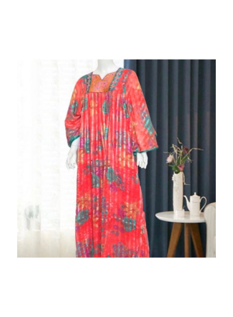 ZAYOSHE Striped Floral Kaftan Orange 