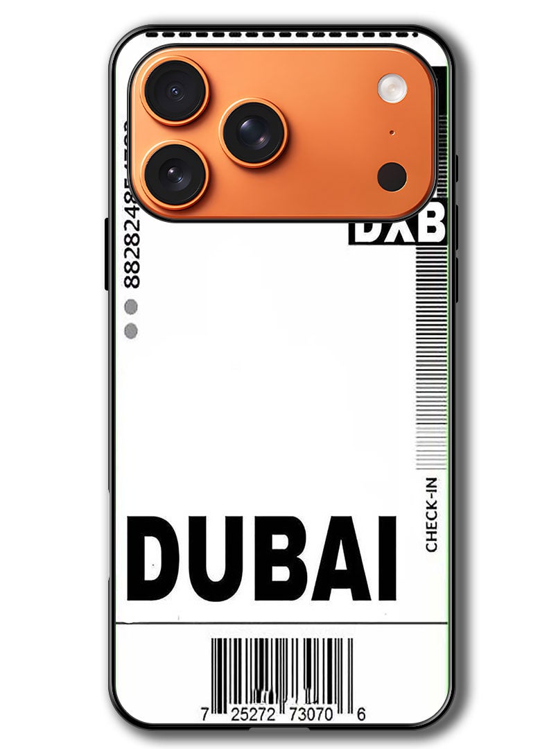 Theodor Case Compatible with Apple iPhone 17 Pro Max 6.9 Inch Protection Shockproof Bumper Cover DXB Boarding pass - Image 1