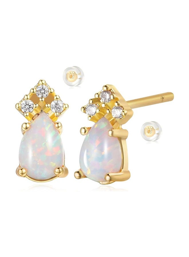 Women Earrings Gold Stud 14K Gold Filled Small Simple Handmade Hypoallergenic Everyday Jewelry - Image 1
