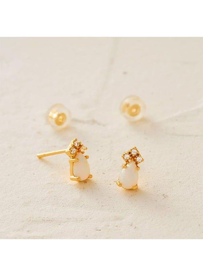 Women Earrings Gold Stud 14K Gold Filled Small Simple Handmade Hypoallergenic Everyday Jewelry - Image 5