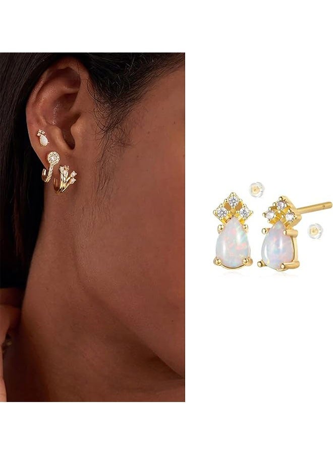 Women Earrings Gold Stud 14K Gold Filled Small Simple Handmade Hypoallergenic Everyday Jewelry - Image 3