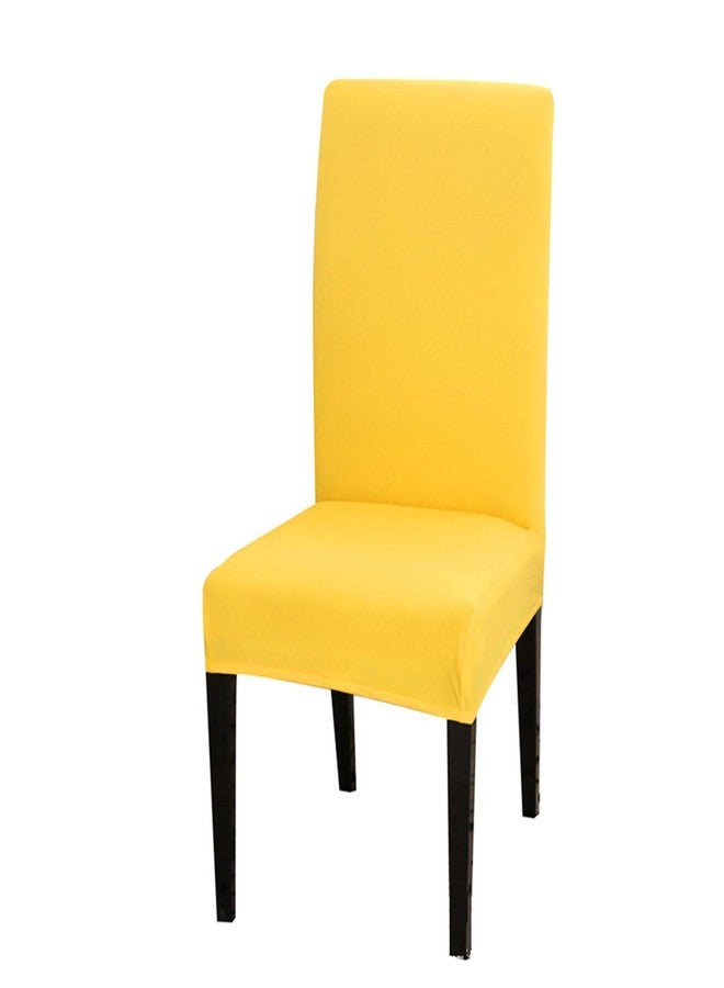 Dimatic 2 Pack Dining Chair Covers, Stretch Spandex Removable Washable Protector Chair Slipcovers for Dining Room Kitchen Hotel (Yellow) - Image 2