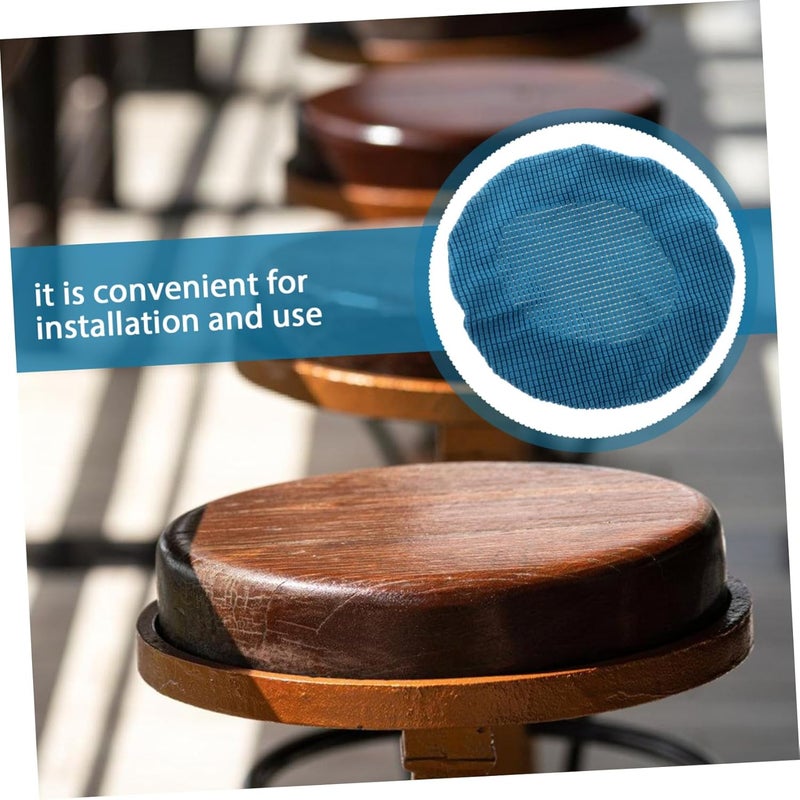 VOSAREA Chaise Lounge Indoor Stool Dining Chair Cover Cover Round bar Stool Cover Protector Cushions Cover for Home Office bar White Chair Covers resturant Chair Cushion Outdoor Chair Cushions - Image 3