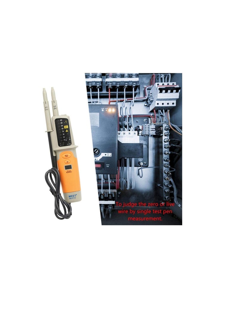 MEET Two-Pole Voltage Detector & Continuity Tester AC/DC Voltmeter Frequency Tester Two Pole Tester and Torch 690V – MS-PT10 - Image 3