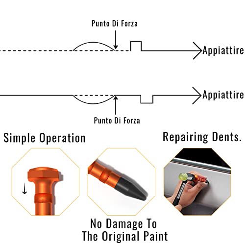 HiYi Paintless Dent Repair Kits，Car Body Dent Removal Tools Knockdown Tips Tools Metal Dent Tap Down Tools with 9 Heads Tips - Image 3