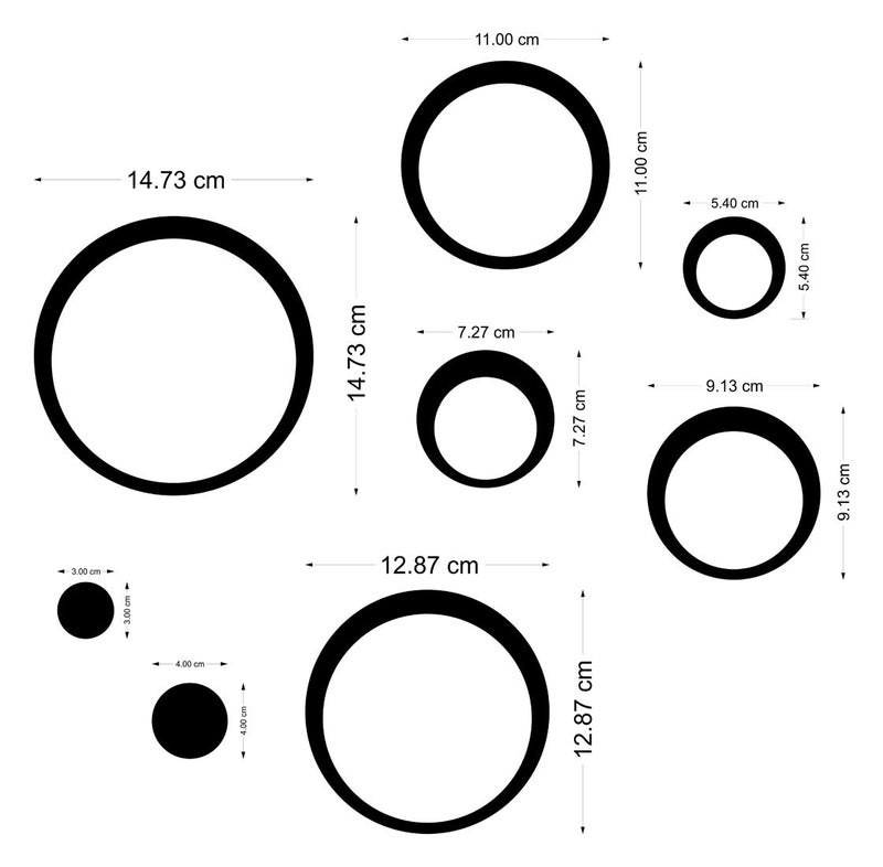Bikri Kendra Round Glass Acrylic 3D Ring And Dots Wall Mount Refrigerator Sticker, Gold, Pack of 1 - Image 2