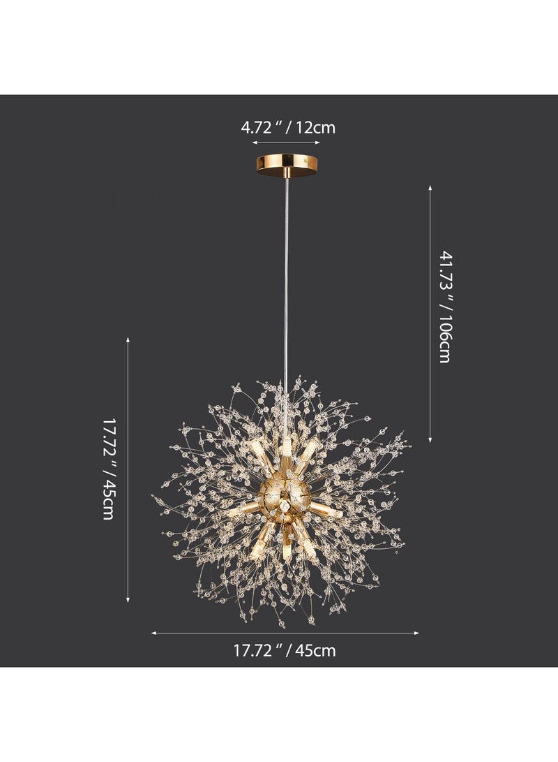 8 Light Modern Chandelier Firework Sputnik Dandelion Crystal Chandeliers - Image 5