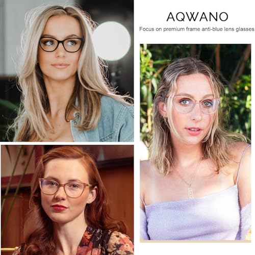 AQWANO Oversized Blue Light Block Reading Glasses Women, Stylish Cateye Computer Readers Designer Anti Glare UV Filter,1.25 - Image 5