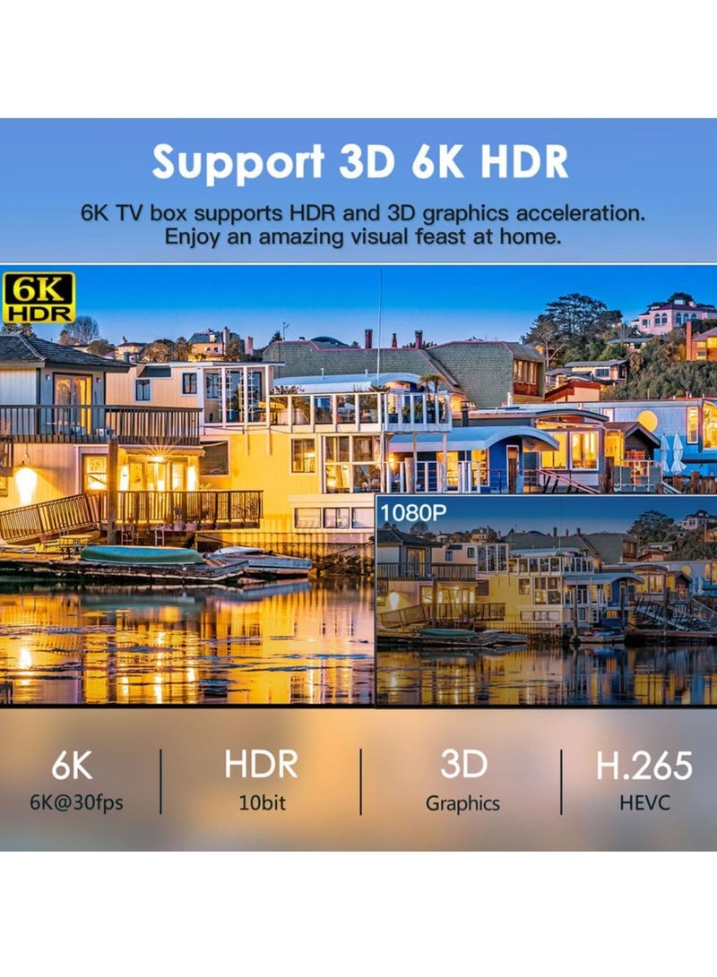 Barakah Android TV Box 12.0, MAX Android box 4K 6K 4GB RAM 32GB ROM with H618 Quad-Core CPU, Android TV Boxes Support 4K 6K 3D 2.4G/5G Dual WiFi 100M Ethernet Bluetooth 4.0 Smart TV Box Android 2024 - Image 2