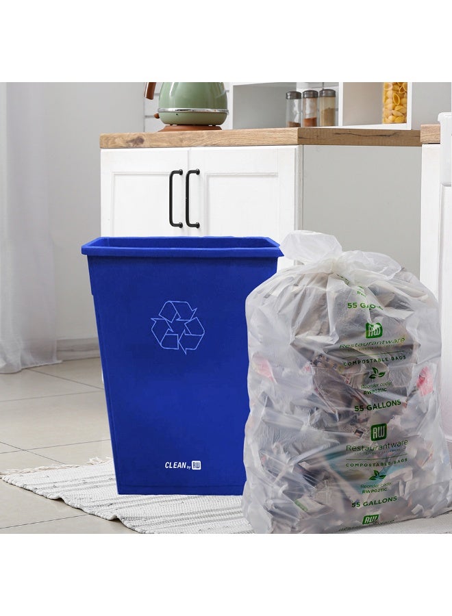 Restaurantware RW Clean 23 Gallon Trash Can, 1 Slim Trash Bin - Lid Sold Separately, Commercial, Blue Plastic Waste Basket, Heavy-Duty, Slim Design For Bathroom, Kitchen, Outdoor Waste - Image 3