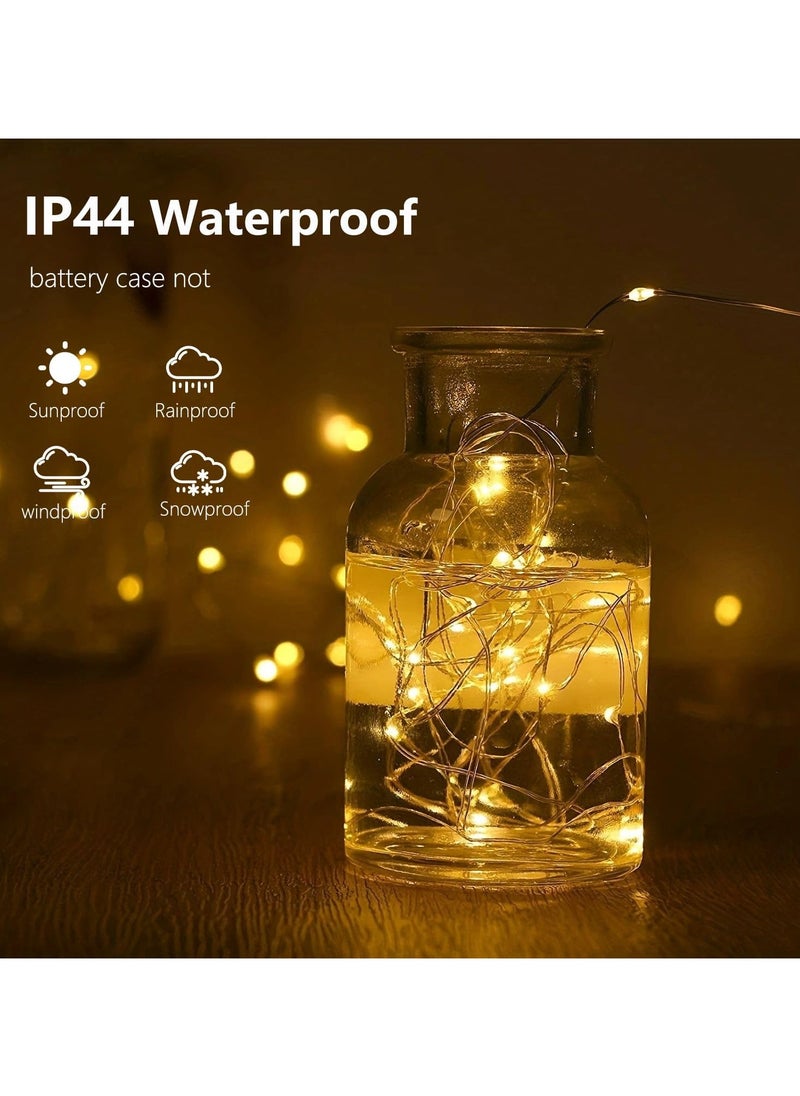 تشوسيسونج - 50 مصباح LED لإضاءة عيد الفطر، أضواء خرافية بطول 5 أمتار، سلك فضي، تعمل بالبطارية، وضعان، لتزيين المنزل في حفلات العيد (أبيض دافئ) - Image 1