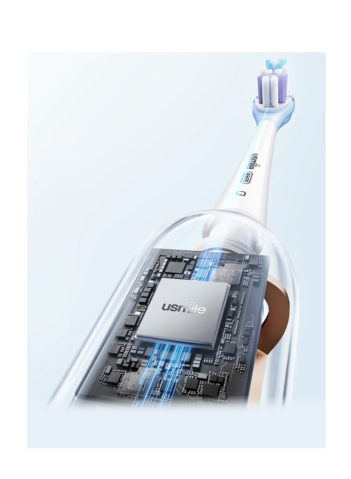 يو سمايل فرشاة أسنان كهربائية يوسمايل سونيك مع شاشة ذكية وإرشاد فوري – تنظيف عميق بتردد يصل إلى 38,000 ذبذبة في الدقيقة، 4 أوضاع تنظيف (ذكي، نظيف، تبييض، ناعم)، حساس ضغط لحماية اللثة، بطارية ليثيوم تدوم استعمالها حتى 6 أشهر بشحن USB-C، مقاومة للماء ، شاشة تُوضّح الأماكن الفائتة لإزالة البلاك بالكامل - Image 2