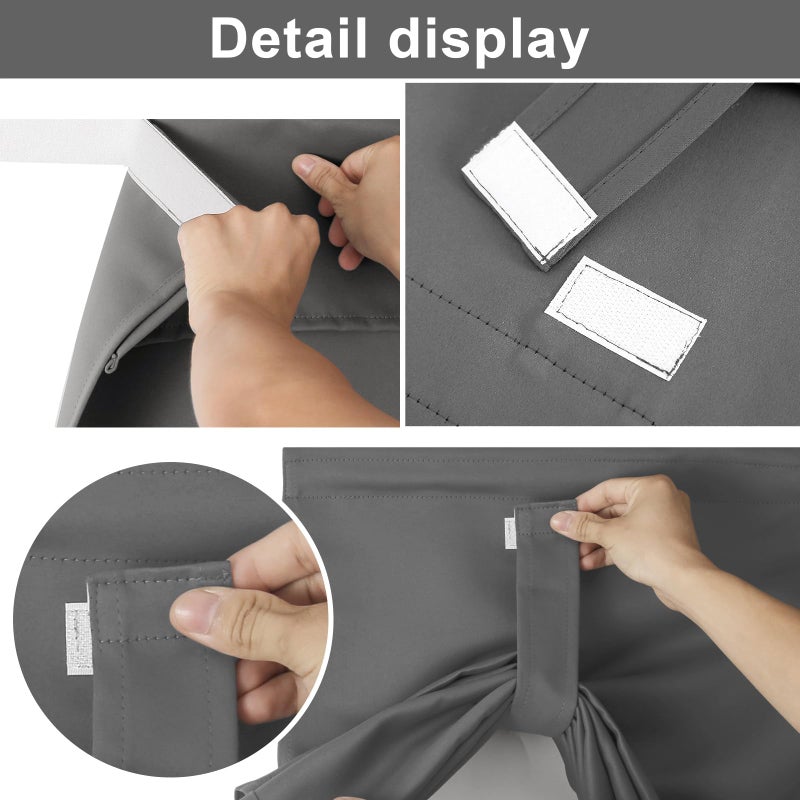 YSYY Blackout Door Curtains for Door Windows,Sidelight Curtain,Easy Installed Window Curtains. (Dark Grey,1 Panel, 24W x38L) - Image 5