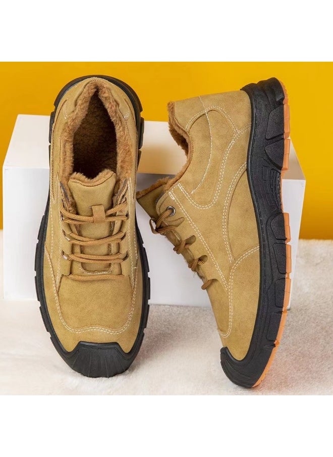 Generic Men Shoes Casual Fashion Sneakers  Outdoor Sport Hiking Shoes Non Slip Leather Walking Flats Lace Up Comfort 
