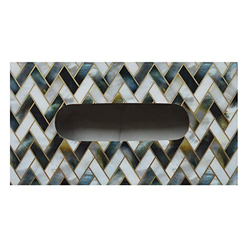Tranquil Square | Handcrafted | Premium Finish | Glossy Contemporoay Zig Zag Marble Pattern | Multi Color Wooden Tissue Paper Box | - Image 4