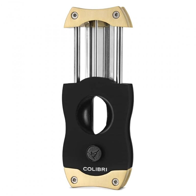 Colibri Premium V-Cut Cigar Cutter - Ergonomic Stainless Steel Spring-Loaded Blade, Ideal for up to 60+ Ring Gauge - Gift for Cigar Enthusiasts (Brushed Gold) - Image 2