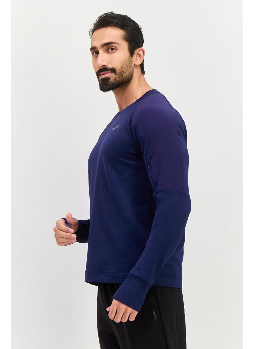Brooks Men Sportswear Fit Long Sleeve Training Sweatshirt, Navy  - Image 2