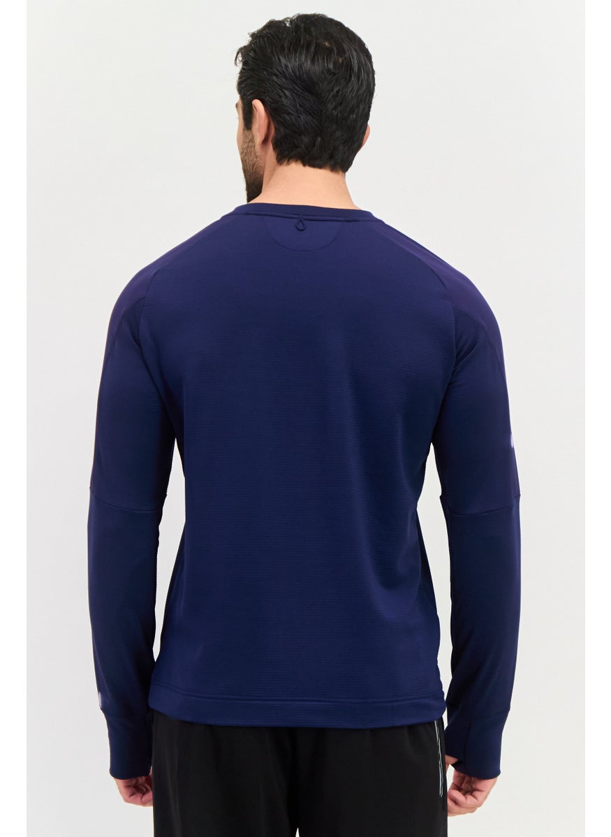 Brooks Men Sportswear Fit Long Sleeve Training Sweatshirt, Navy  - Image 3