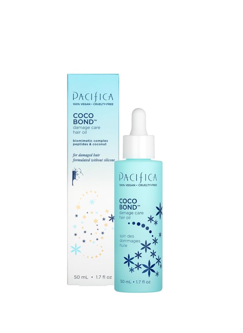 Pacifica - Pacifica Beauty, Coco Bond Hair Oil, Tame Flyaways, Overnight Treatment with Vitamins, Peptides, Moisturizing Repair for Glossy, Smooth, Silicone-Free, Vegan Hair - Image 1