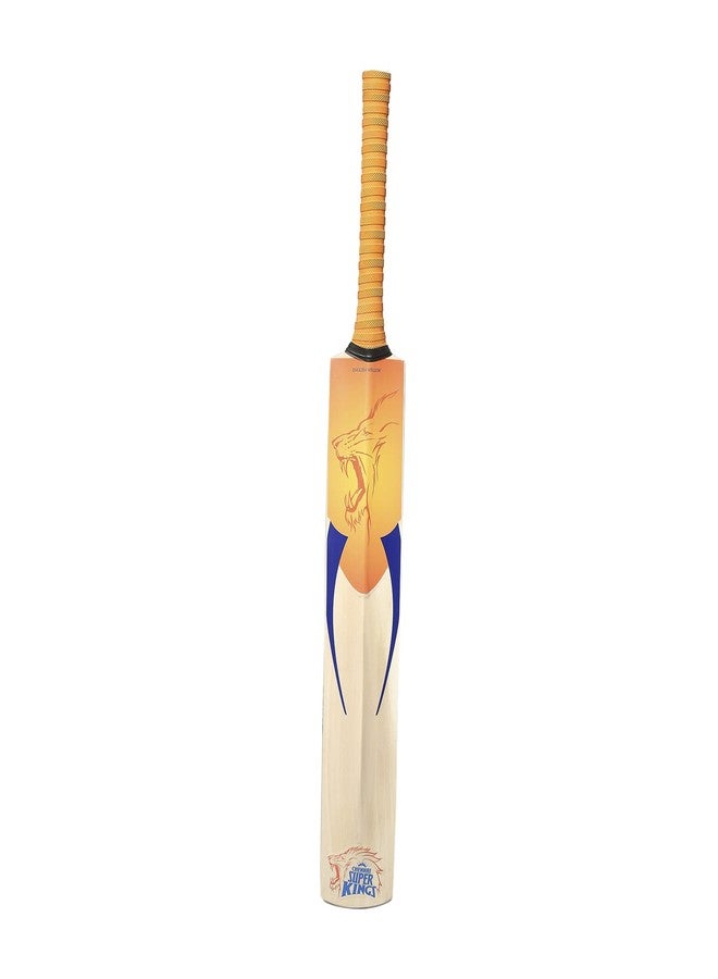 playR x Chennai Super Kings English Willow Bat, Premium Handcrafted CSK Cricket Bat for Power Shots, Durable, Lightweight for Training, Casual, Club Matches & All Season - Size 6 - Image 1