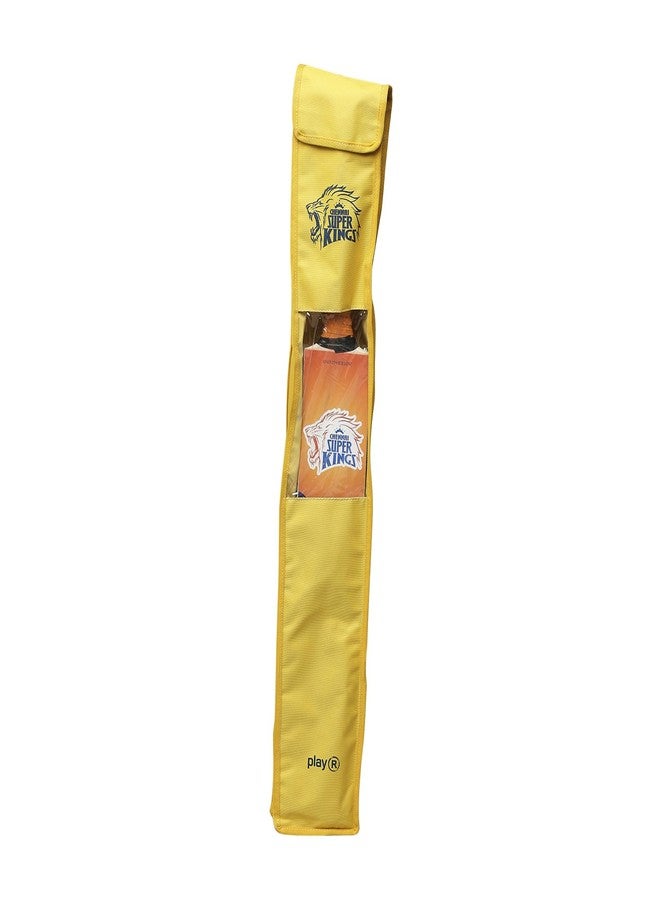 playR x Chennai Super Kings English Willow Bat, Premium Handcrafted CSK Cricket Bat for Power Shots, Durable, Lightweight for Training, Casual, Club Matches & All Season - Size 6 - Image 2