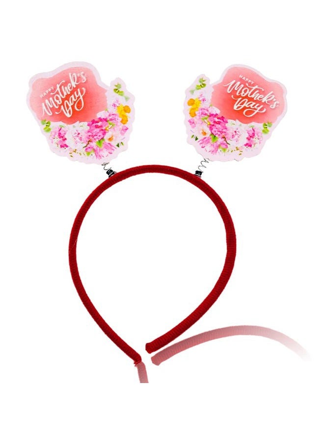Doneace Happy Mother's Day Floral Hair Accessories - Headband with Flowers, Rose, Heart, 'I LOVE MOM' Party Decoration for Women and Kids - Image 1